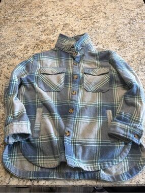 Unbranded Men's Blue & Gray Plaid Military Field Jacket